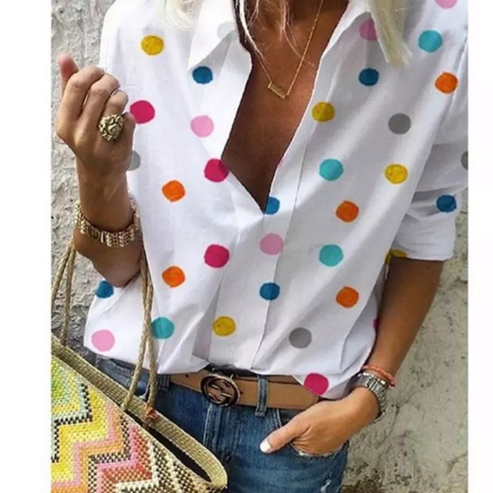 Polka dots button down shirt - Picture 1 of 5